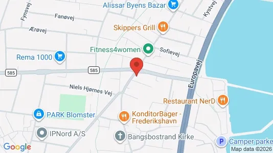 Kontorlokaler til leje i Frederikshavn - kort over placeringen