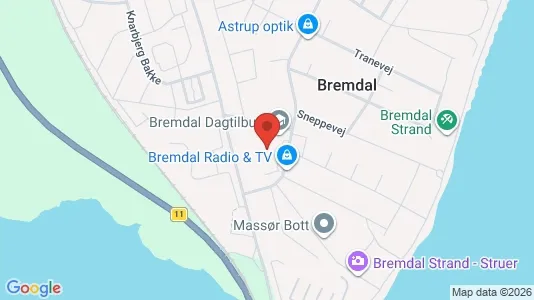 Kontorlokaler til leje i Struer - kort over placeringen