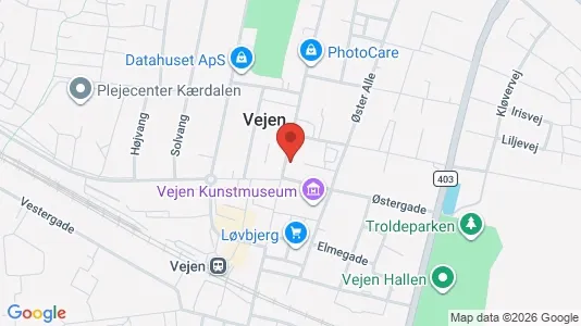 Erhvervslejemål til leje i Vejen - kort over placeringen