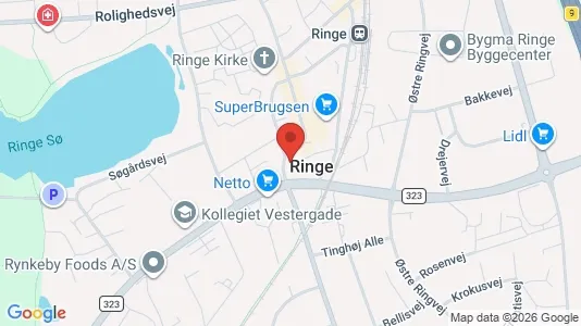 Kontorlokaler til leje i Ringe - kort over placeringen