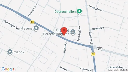 Kontorlokaler til leje i Horsens - kort over placeringen
