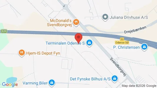 Kontorlokaler til leje i Odense S - kort over placeringen