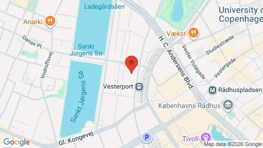 Kontorlokaler til leje i Vesterbro - kort over placeringen