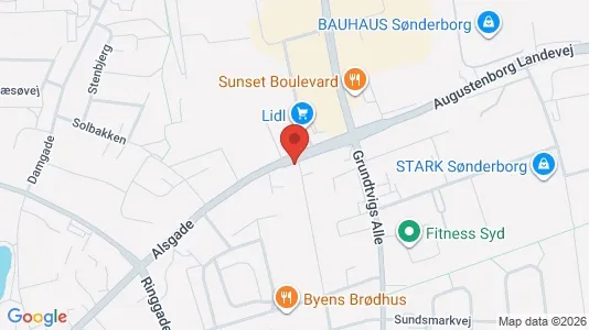 Boligudlejningsejendomme til salg i Sønderborg - kort over placeringen