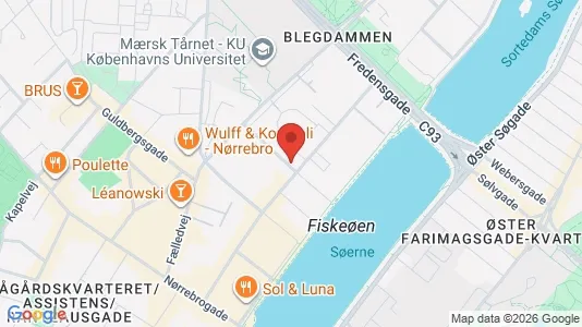 Kontorlokaler til leje i Nørrebro - kort over placeringen