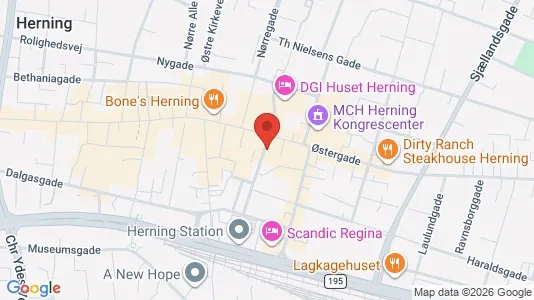 Kontorlokaler til leje i Herning - kort over placeringen