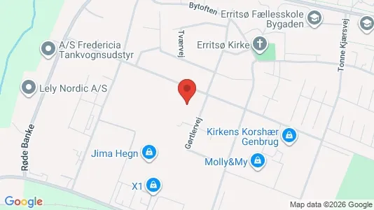 Kontorlokaler til leje i Fredericia - kort over placeringen
