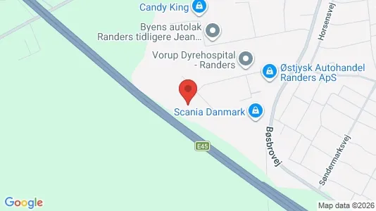 Lagerlokaler til leje i Randers SV - kort over placeringen