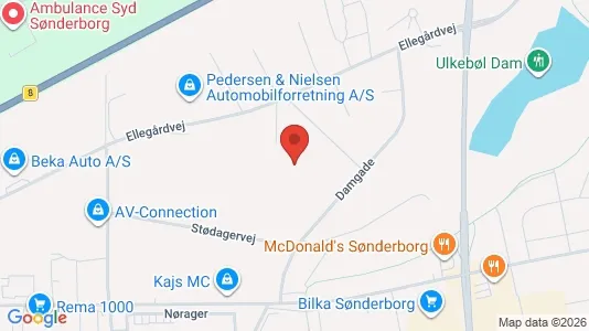 Kontorlokaler til leje i Sønderborg - kort over placeringen