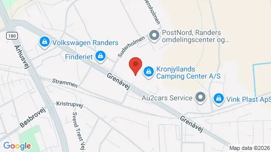 Lagerlokaler til leje i Randers SØ - kort over placeringen