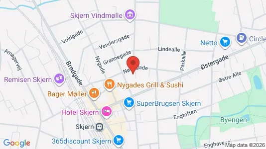 Kontorlokaler til leje i Skjern - kort over placeringen