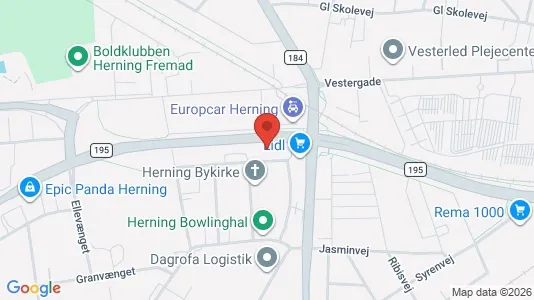 Kontorlokaler til leje i Herning - kort over placeringen