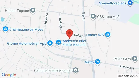 Erhvervslejemål til salg i Frederikssund - kort over placeringen