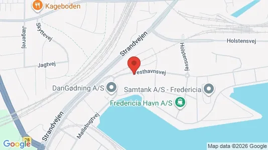 Erhvervslejemål til leje i Fredericia - kort over placeringen