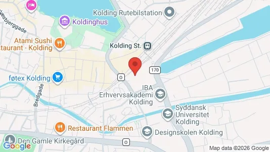 Kontorlokaler til leje i Kolding - kort over placeringen