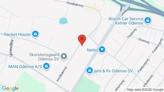 Kontorlokaler til leje i Odense SV - kort over placeringen
