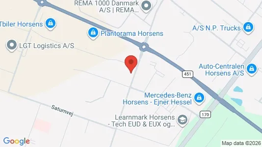 Kontorlokaler til leje i Horsens - kort over placeringen