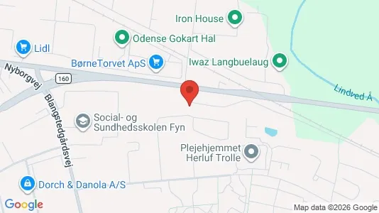 Lagerlokaler til leje i Odense SØ - kort over placeringen