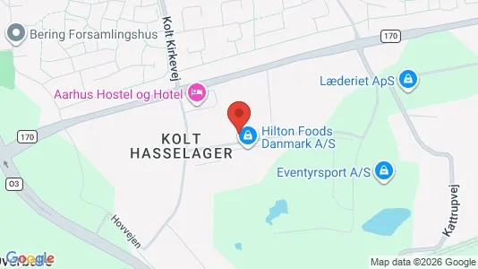Erhvervsgrunde til salg i Hasselager - kort over placeringen