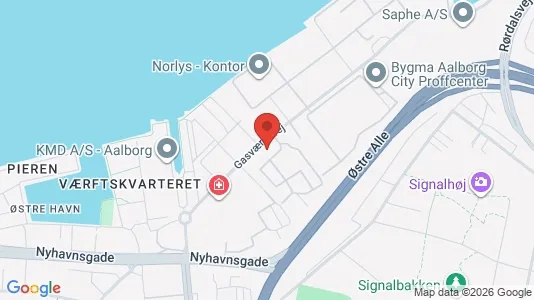 Kontorlokaler til leje i Aalborg Centrum - kort over placeringen