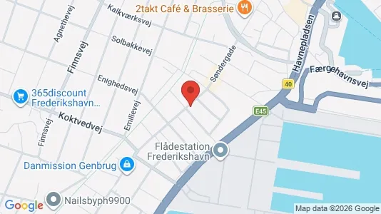 Erhvervslejemål til salg i Frederikshavn - kort over placeringen
