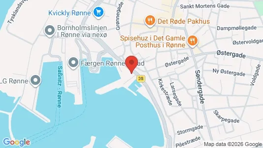 Kontorlokaler til leje i Rønne - kort over placeringen