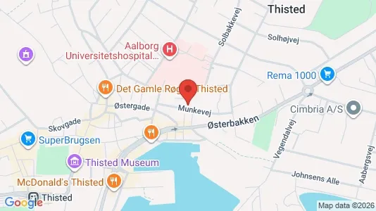 Kontorlokaler til leje i Thisted - kort over placeringen