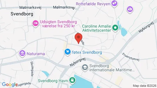 Kontorlokaler til leje i Svendborg - kort over placeringen