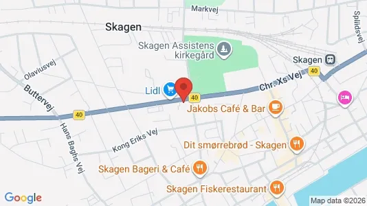 Kontorlokaler til leje i Skagen - kort over placeringen