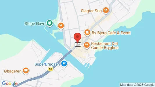 Erhvervslejemål til salg i Stege - kort over placeringen