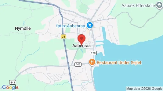 Butikslokaler til leje i Aabenraa - kort over placeringen