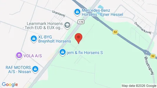 Erhvervsgrunde til salg i Horsens - kort over placeringen