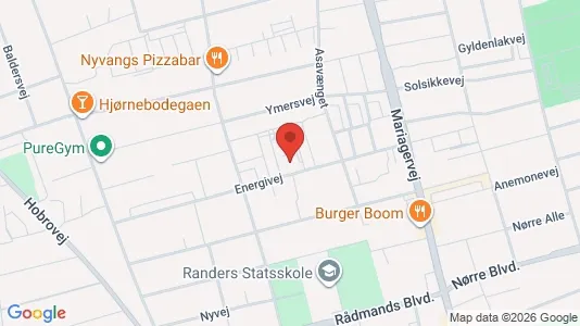 Erhvervslejemål til leje i Randers NV - kort over placeringen