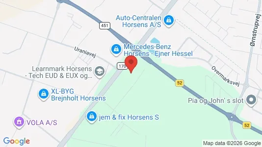 Kontorlokaler til leje i Horsens - kort over placeringen