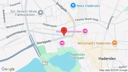 Erhvervslejemål til salg i Haderslev - kort over placeringen
