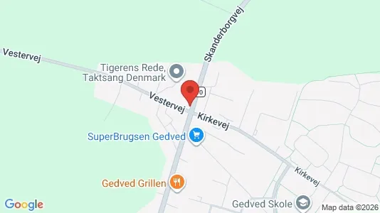 Erhvervslejemål til leje i Gedved - kort over placeringen