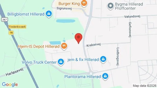 Kontorlokaler til leje i Hillerød - kort over placeringen