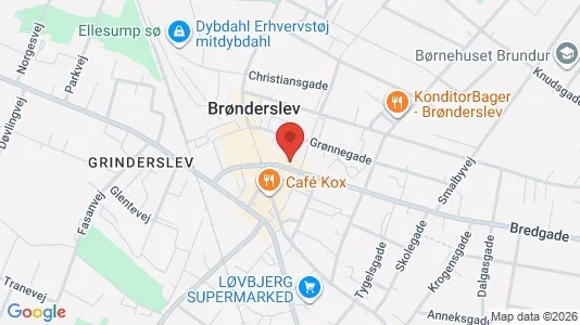 Kontorlokaler til leje i Brønderslev - kort over placeringen