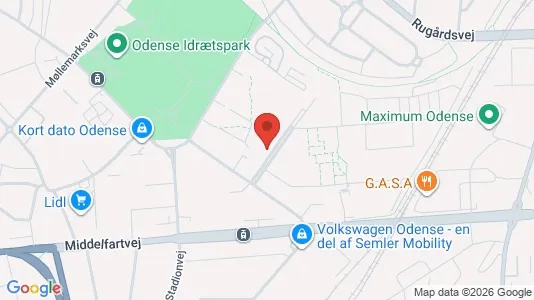 Kontorlokaler til leje i Odense V - kort over placeringen