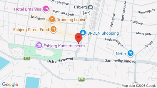 Kontorlokaler til leje i Esbjerg Centrum - kort over placeringen