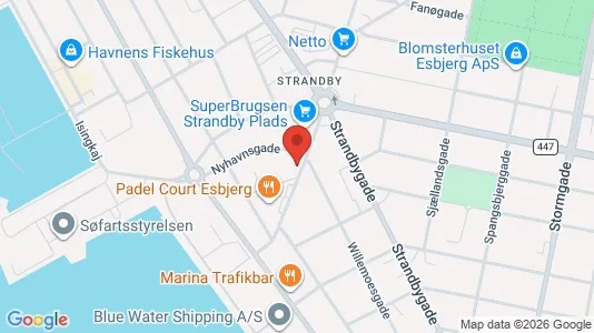 Boligudlejningsejendomme til salg i Esbjerg Centrum - kort over placeringen
