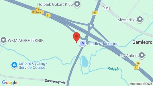 Erhvervslejemål til leje i Holbæk - kort over placeringen