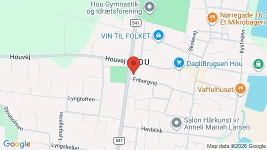 Boligudlejningsejendomme til salg i Hals - kort over placeringen