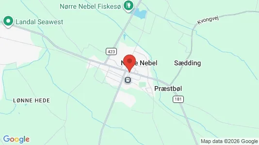 Boligudlejningsejendomme til salg i Nørre Nebel - kort over placeringen
