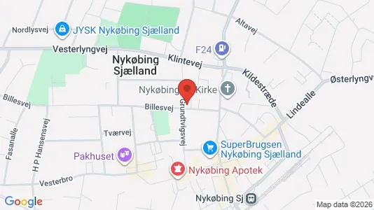 Erhvervslejemål til salg i Nykøbing Sjælland - kort over placeringen
