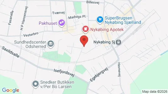 Erhvervslejemål til salg i Nykøbing Sjælland - kort over placeringen