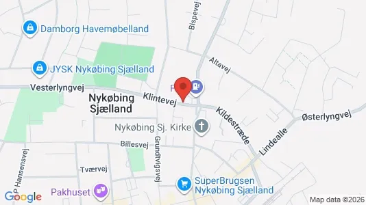 Erhvervslejemål til salg i Nykøbing Sjælland - kort over placeringen