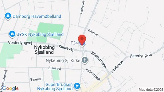 Erhvervslejemål til salg i Nykøbing Sjælland - kort over placeringen