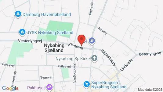 Erhvervslejemål til salg i Nykøbing Sjælland - kort over placeringen