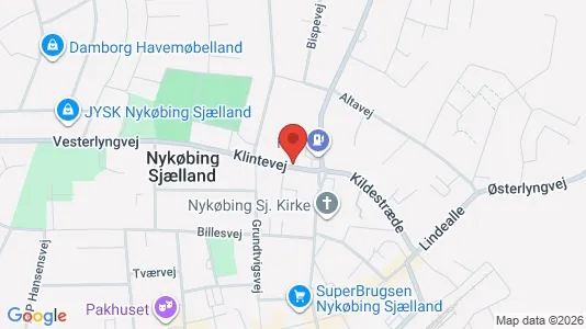 Erhvervslejemål til salg i Nykøbing Sjælland - kort over placeringen